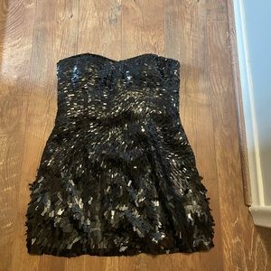 Sherri Hill short black sequin prom dress